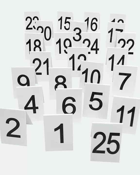 Number boards from 1-25